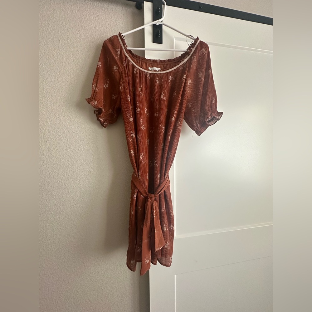 Bohme Terracotta Floral Mini Dress
